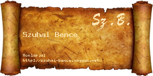 Szuhai Bence névjegykártya